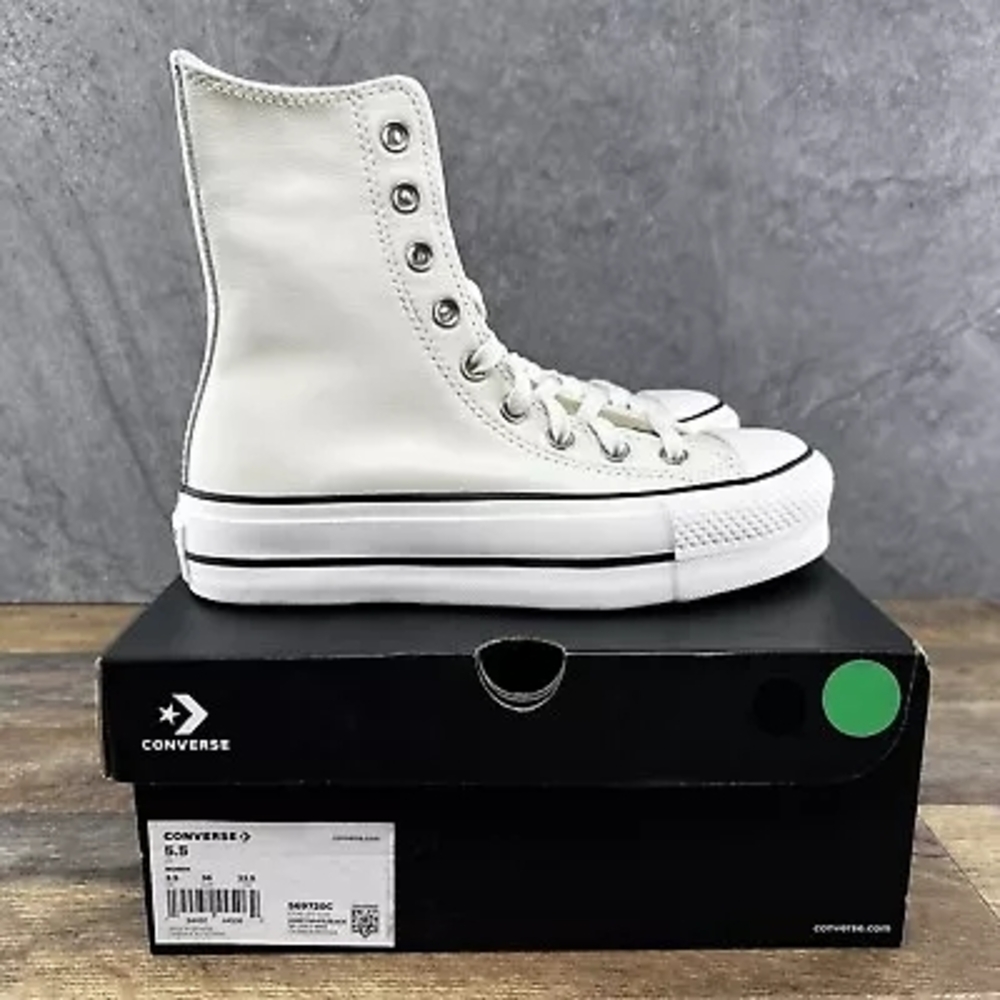 Converse White High-Top Leather Sneakers